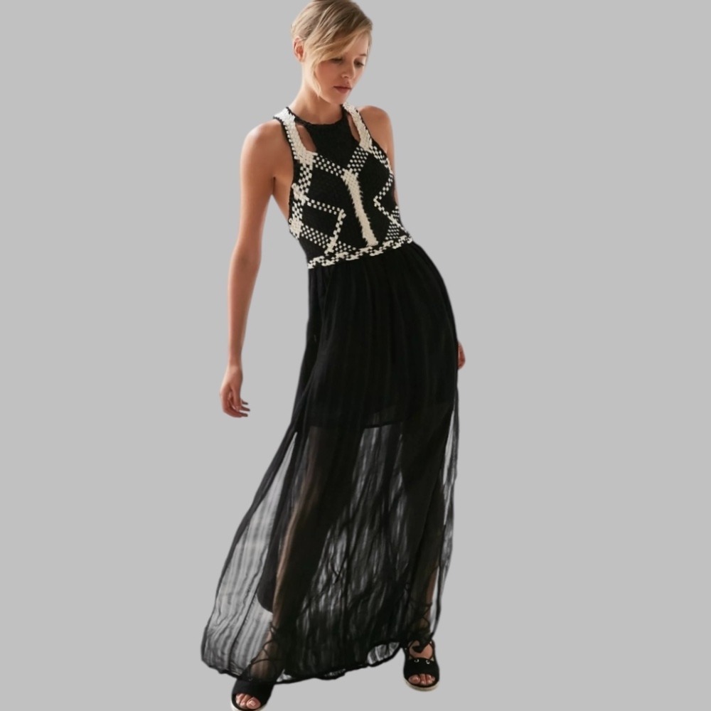 Urban Outfitters Pins And Needles Woven Bodice Maxi Dress Size 4